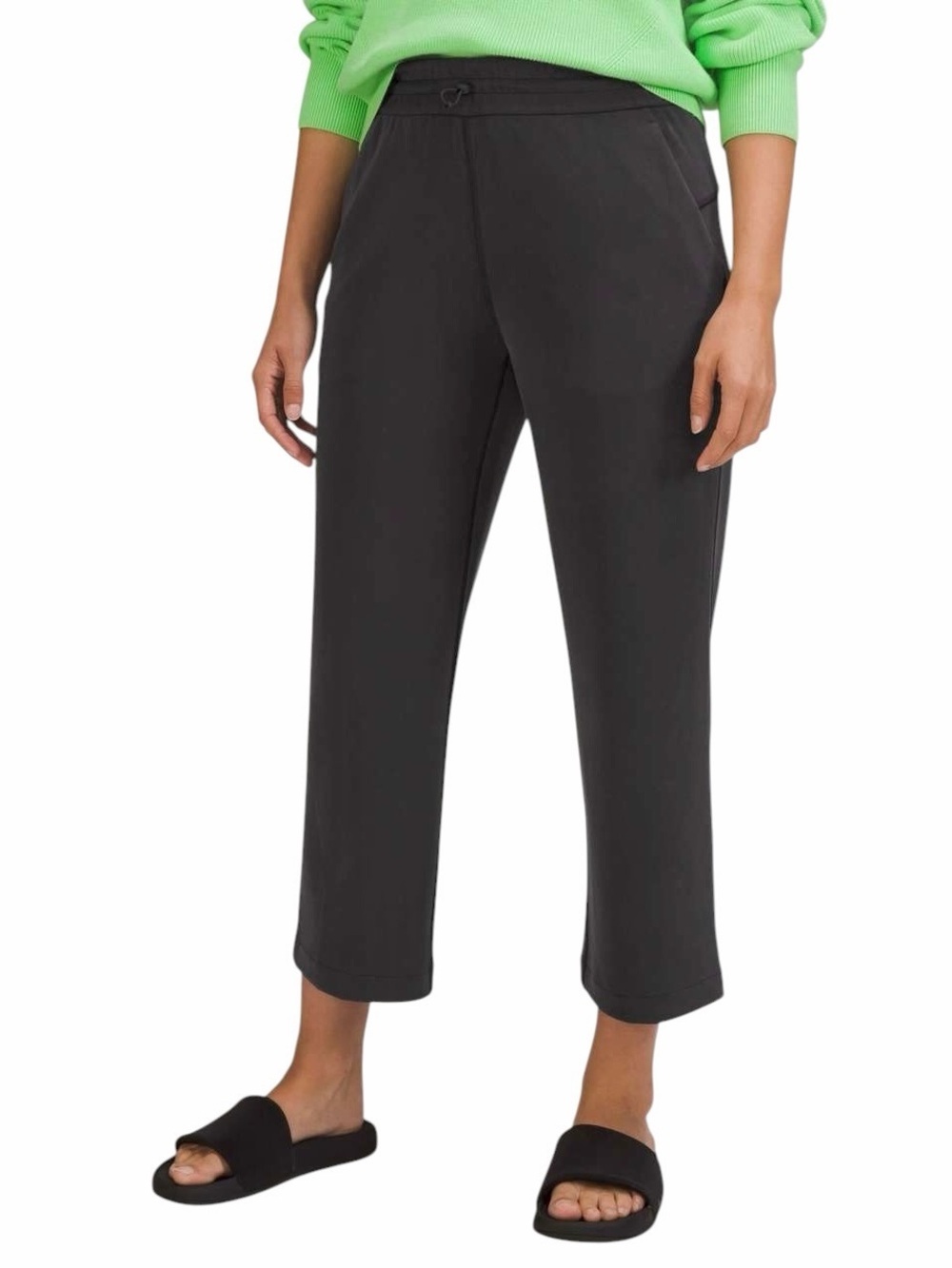 Lululemon Softstreme High-Rise Straight-Leg Cropped Pant Black Sz 6